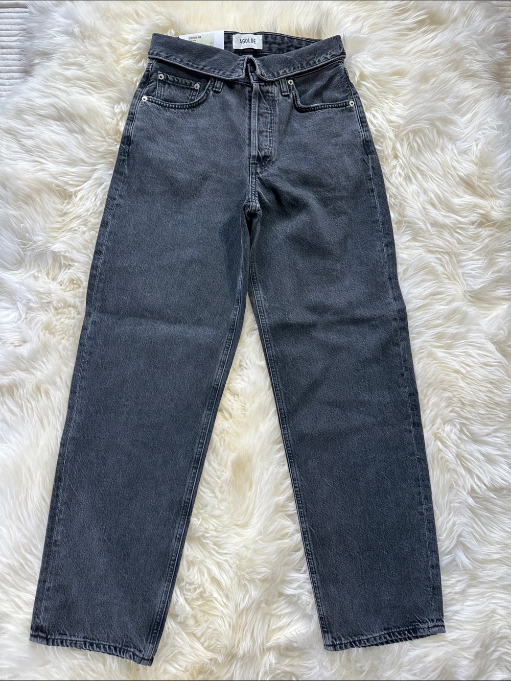 Agolde Charcoal Straight-Leg Jeans